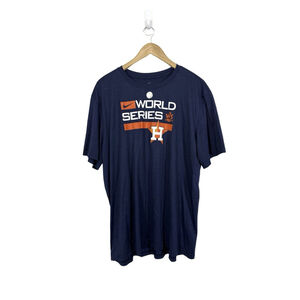 Nike Houston Astros World Series T-Shirt Men XXL Blue Baseball Dri Fit Light